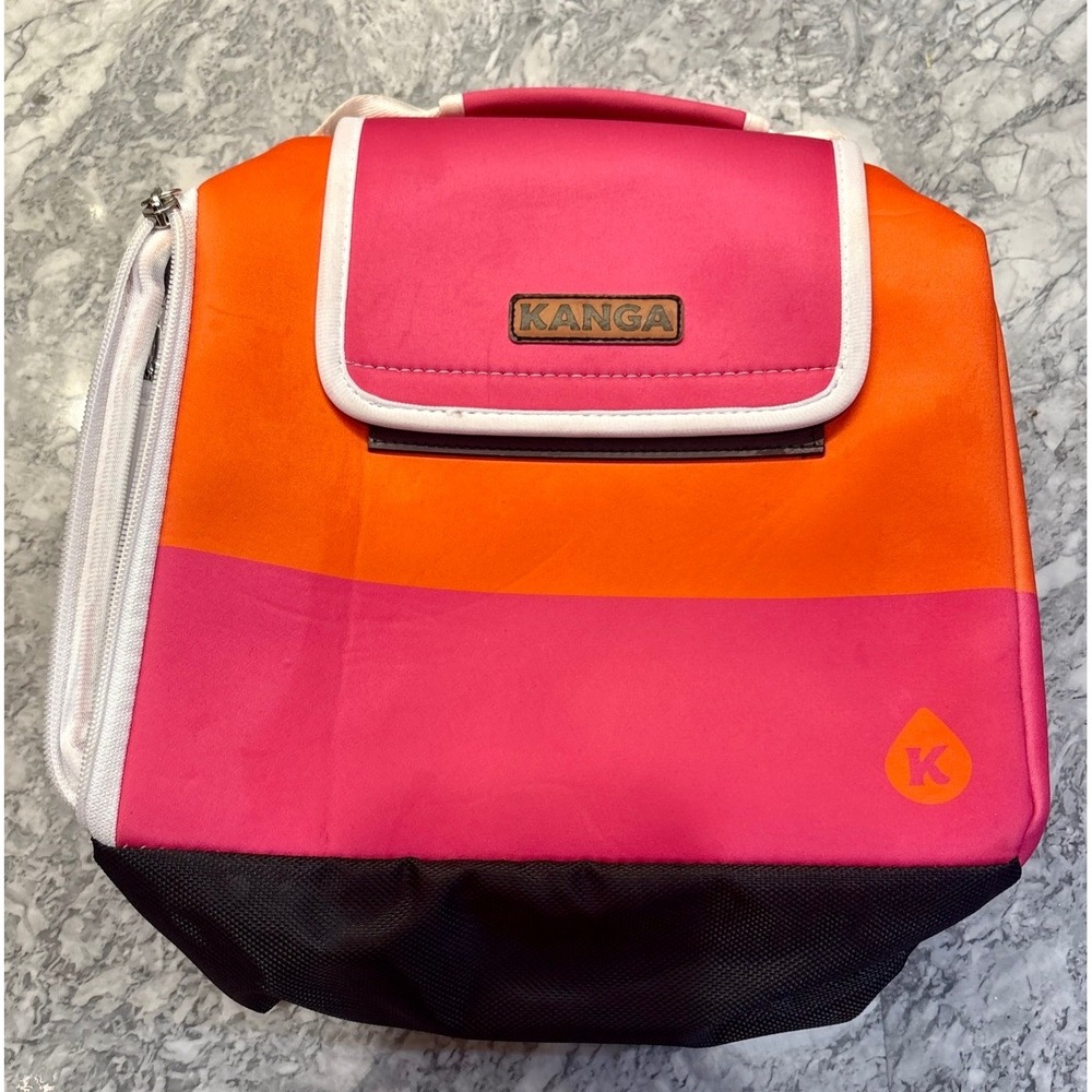 Kanga Pouch Insulated Cooler Bag Unisex OS Pink Orange Excellent Colorblock